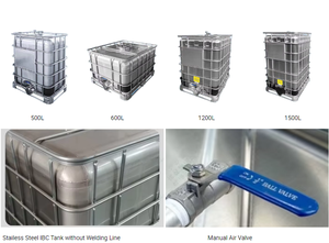 Serbatoio di Stoccaggio IBC in Acciaio Inox SS316 da 1000L per Liquidi Chimici e Azoto Liquido, Impilabile, Conforme agli Standard UE - Product Image 2