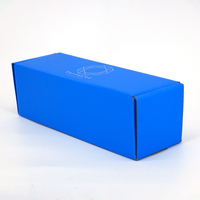 Boîtes d'expédition en carton ondulé bleu recyclables en gros pour vêtements, avec impression de logo personnalisé