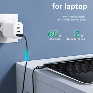 65W Gan + Loại C <span class=keywords><strong>Pd</strong></span> Sạc Với 65W USB C Để C Cáp Sạc Nhanh Cho Macbook Cho iPhone 13 <span class=keywords><strong>12</strong></span> Nhanh Chóng Sạc Chức Năng <span class=keywords><strong>Pd</strong></span> 3.0 - Product Image 5