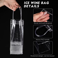 Sacs à vin isothermes personnalisés avec logo imprimé, pochette transparente, seau à glace, sac de transport transparent pour bouteille de vin avec poignée, pour boissons