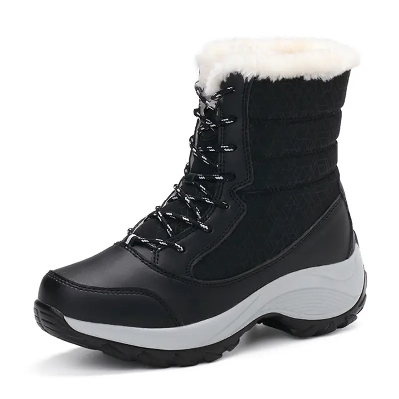 Bottes de neige d'hiver antidérapantes, chaussures thermiques d'extérieur EVA, chaussures chaudes à fond épais pour femmes, 2023
