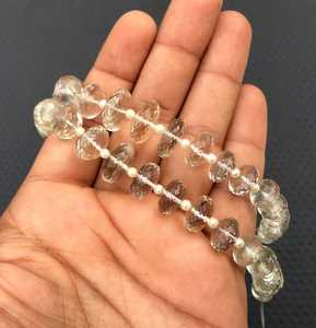 ลูกปัดอะมีทิสต์สีเขียวธรรมชาติเกรด AAA คุณภาพดี 1 เส้น จำนวน 23 เม็ด รูปทรงรอนเดลเหลี่ยมเพชรพลอย ขนาด 8-14 มม. สำหรับทำเครื่องประดับแฮนด์เมด - Product Image 2