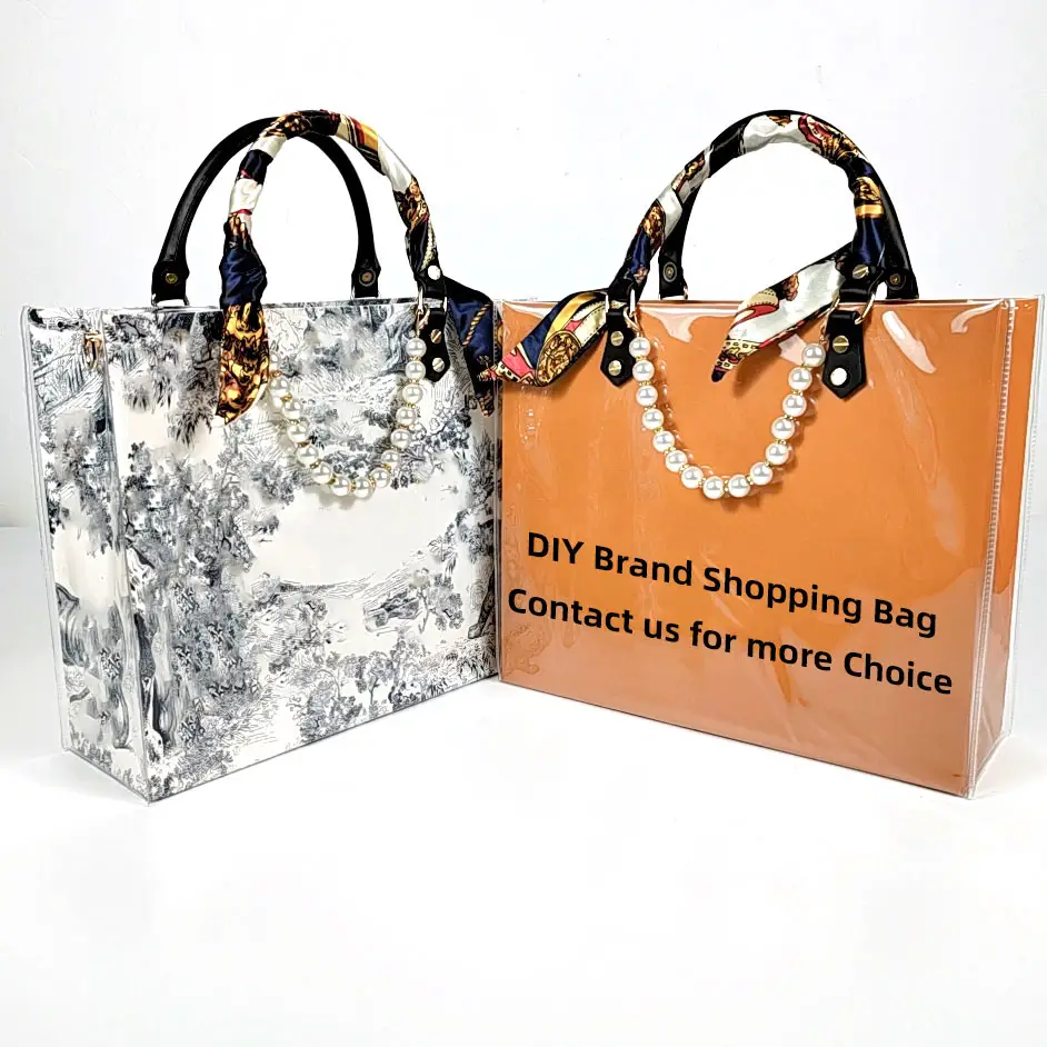 2022 High Quality Fashion New Luxurious Simple Large Capacity DIY Ladies PVC Kit Shopping Paper Bags for All Female Friends