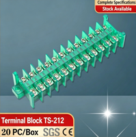 Borne de connexion TS212, type à vis M5.2, 20 pièces par boîte, pour armoire de commande électrique