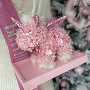 Caja de regalo de San Valentín para siempre inmortal preservada Rosa Hortensia <span class=keywords><strong>unicornio</strong></span> flor eterna en caja de acrílico - Product Image 5