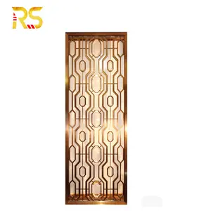 Foshan Gold acero decoración corte láser panel habitación dvider paneles de pared partición para sala de estar en Dubai