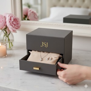 Boîte à tiroirs haut <span class=keywords><strong>de</strong></span> gamme écologique avec design multicouche <span class=keywords><strong>pour</strong></span> l'organisation des bijoux - Product Image 4