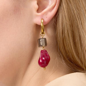 Damesmode zilveren oorringen trendy sieraden goud 18k minimalistische holle roestvrijstalen draadoorring ALN2512018 - Product Image 4