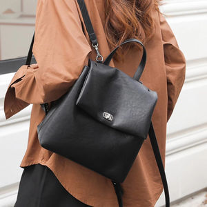 Tendances de la mode : Sac à dos pour femme en cuir véritable haut de gamme, grande capacité, style universitaire polyvalent - Product Image 2