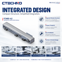 Module de moteur linéaire haute précision CTECHNO FCN80-A2, positionnement 1 µm, entraînement direct 100 N, 4 m/s, plateau linéaire intégré
