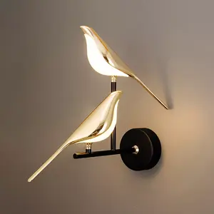 יצירתיות אמנות עיצוב Magpie ציפור מנורה מקורה קישוט מודרני LED פמוט קיר אור