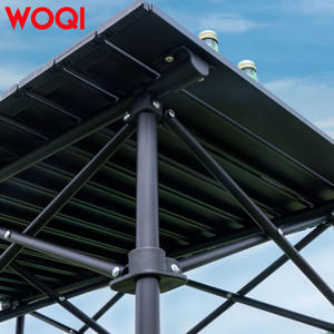 Ensemble table et chaises pliantes Woqi Outdoor 6 places, portable, en aluminium, pour jardin, pique-nique, camping, design minimaliste noir - Product Image 3