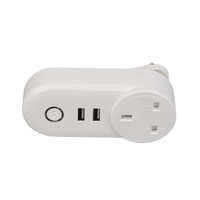 Prise intelligente WiFi Tuya standard britannique 13A avec fonction de minuterie, contrôle à distance, double ports de charge USB et commande vocale
