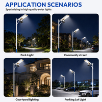 Lampe solaire tout-en-un à faible prix avec capteur de mouvement radar 300W 500W 800W IP65 étanche pour extérieur, éclairage de rue à 360° °   Caméra PTZ