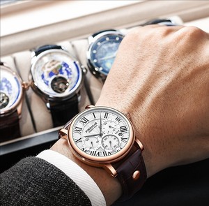   <span class=keywords><strong>Reloj</strong></span> <span class=keywords><strong>de</strong></span> Cuarzo P9868 con Correa <span class=keywords><strong>de</strong></span> Cuero <span class=keywords><strong>de</strong></span> Tres Agujas Falsas para Hombre, <span class=keywords><strong>Reloj</strong></span> <span class=keywords><strong>de</strong></span> Pulsera Masculino <span class=keywords><strong>de</strong></span> Cuarzo para Caballero, Regalo Impermeable - Product Image 6