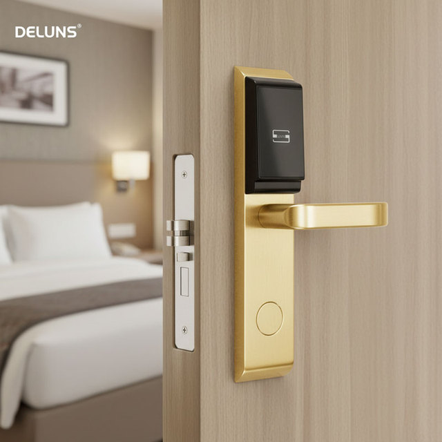 Deluns Keyless Entry Hotel Lock Smart RFID Door Access System with Central Management and Mobile Key Function