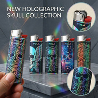 Briquet à gaz butane J6 Maxi personnalisé avec enveloppe 3D certifiée CPSC SOR, vente en gros directe d'usine, impression OEM