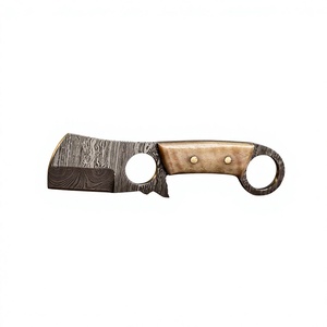 Couteau de chasse et de survie à lame fixe mini, pointe tombante, en acier Damas de qualité industrielle, fabriqué à la main, manche en bois OEM, facile à utiliser - Product Image 5