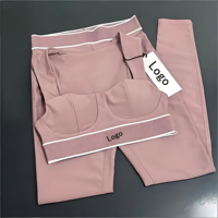 Set Olahraga 2027 Jog Vest Dance Pilates 2Pc untuk Logo Kustom Pabrik OEM Bra Tanpa Tali Lembut Seperti Mentega Heart Throb untuk Wanita Set Yoga