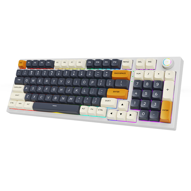 New SOREX AK98 97-Key Laptop Mechanical Keyboard USB-C Programmable Ambidextrous Game Backlit RGB PBT Multi-Color Keyboard