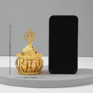 Luz hueca dorada, moda de lujo, <span class=keywords><strong>arabesco</strong></span>, resina hueca, artesanía, Decoración de mesa, estufa de aromaterapia - Product Image 4