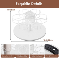 Support de rangement rotatif personnalisable en bois massif noir et blanc pour gobelets de 40 oz et bouteilles d'eau, respectueux de l'environnement
