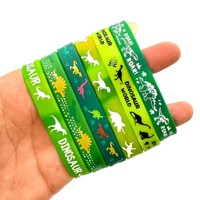 Bracelet en silicone gaufré écologique à thème dinosaure, imprimé sérigraphié, cadeau promotionnel original pour événements sportifs