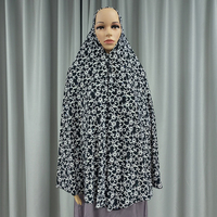 Hijab musulman pour femmes, foulard à fleurs, hijab musulman à couverture complète, khimar extra long, turban, châle en jersey, haut, cape, chapeau, style thaïlandais