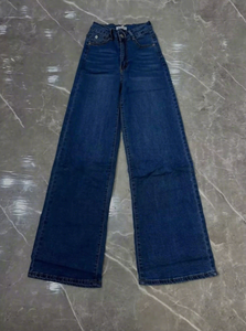 Jeans à <span class=keywords><strong>taille</strong></span> <span class=keywords><strong>haute</strong></span> et jambes larges pour femmes, <span class=keywords><strong>pantalon</strong></span> en denim délavé décontracté pour tous les jours - Product Image 5