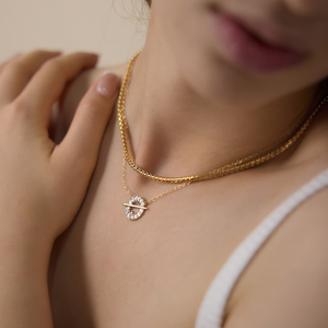 Collana a Catena Intrecciata Minimalista in Acciaio Inossidabile Placcato Oro 18K J&D Jewelry, Choker Impermeabile per Donne - Product Image 4