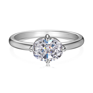Dylam Fine moda gioielli <span class=keywords><strong>donna</strong></span> <span class=keywords><strong>abito</strong></span> quotidiano accessori classico S925 forma ovale argento 5A Cubic Zirconia <span class=keywords><strong>promessa</strong></span> anello - Product Image 1