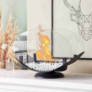 Insert de Cheminée <span class=keywords><strong>Bio</strong></span><span class=keywords><strong>éthanol</strong></span>ique de Table Ovale Moderne au Design Unique pour Décoration Intérieure, Dîners, Banquets et Fêtes de Noël - Product Image 3