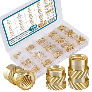 Brass Knurled Threaded Insert Set 300Pcs Metric M2 M3 M4 M5 M6 Coarse Thread Fully Threaded Embedment Nuts - Product Image 4