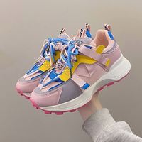 Nouvelles baskets pour femmes, style chunky dad shoes, patchwork coloré, confortables, décontractées, pour toutes les saisons