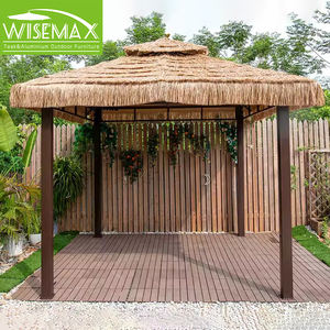 WISEMAX FURNITURE Gazebo de patio PE rotin cadre en acier galvanisé extérieur plage fête patio parasol pour cour soleil abri ensemble - Product Image 2