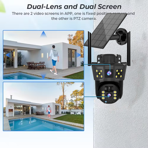Telecamera di Sicurezza Esterna Wireless WiFi Solare Impermeabile con Doppia Lente 4MP, PTZ, Rilevamento Movimento e Audio Bidirezionale - Product Image 2