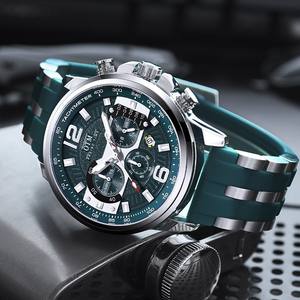 Orologio da Uomo al Quarzo, Bestseller, Multifunzione a Tre Quadranti e Sei Lancette, Luminoso, Impermeabile, con Cinturino in Gomma e Cassa in Lega, Modello <span class=keywords><strong>OTM</strong></span> 2025 - Product Image 4