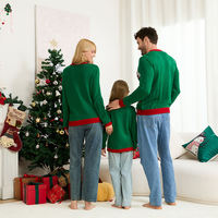 Offre Spéciale hiver noël longues femmes tricot Jacquard pull décontracté chaud paillettes imprimé coton mélange chandails