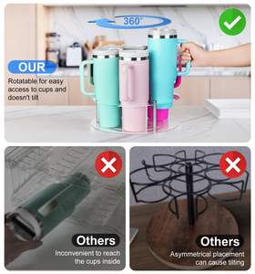 Organizador de Botellas de Agua para Vaso Stanley de 40 oz con Asa, Soporte Giratorio para Vasos Stanley, Organizador de Vasos Acrílico - Product Image 4