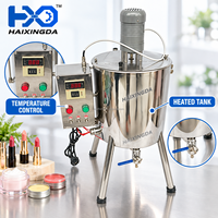 Machine de remplissage cosmétique chauffante avec réservoir mélangeur pour la fabrication de rouges à lèvres, gloss, crèmes, pâtes, cires et de petits lots de produits de beauté