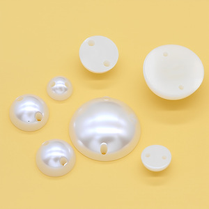 Perle acriliche semipiatte Diplopore beige bianche, perline sciolte in plastica, ecologiche e durevoli <span class=keywords><strong>TROYA</strong></span> BE-47 per abbigliamento - Product Image 2