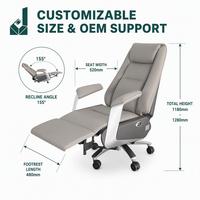 Chaise de bureau de direction moderne en cuir à dossier haut, fauteuil de luxe rembourré multifonction ergonomique pivotant