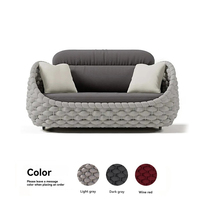 Sofa ng Hardin Tuinbank Modernes Seil Gewebtes Outdoor-Sofa garnitur Garten Lounge Möbel Patio Balkon Entspannen Sie Sitz gelegenheiten Gartens ofa