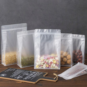 Sac à double fermeture éclair transparent givré Fournisseurs Pochette en plastique PET pour bonbons Café Snack Emballage alimentaire pour nouilles Sucre - Product Image 1