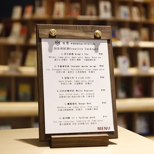 Walnut menu Clip hóa đơn đặt hàng Clip viết Pad Đồng Cà phê sữa trà hiển thị thẻ đứng bảng - Product Image 4