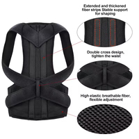 FSPG Ceinture de soutien lombaire renforcée, Correcteur de posture, Sangle de soutien dorsal réglable, Orthèse dorsale et cervicale, Étireur de cou