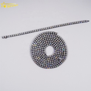 Chaîne et bracelet tennis en acier inoxydable <span class=keywords><strong>316L</strong></span> de luxe Hip Hop personnalisé avec moissanite noire de 5 mm, <span class=keywords><strong>prix</strong></span> de gros - Product Image 2