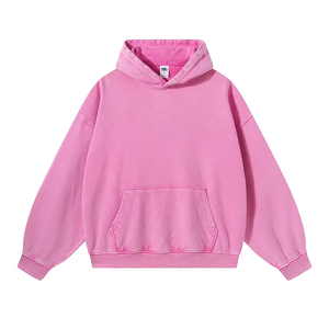 Sudadera con capucha rosa de peso pesado con estampado puff para hombre, ropa deportiva, sudadera de chándal, ropa urbana para hombre - Product Image 1