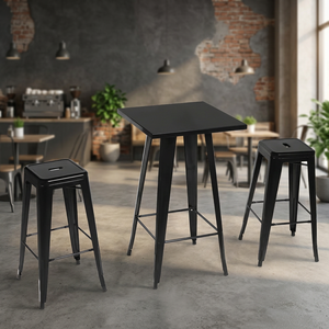 Modern High Quality Wood Metal <b>Bar</b> <b>Table</b> Sturdy Construction <b>Dining</b> <b>Table</b> Sets for Hotel Home <b>Bars</b> Kitchen Islands Coffee Shops - Product Image 4