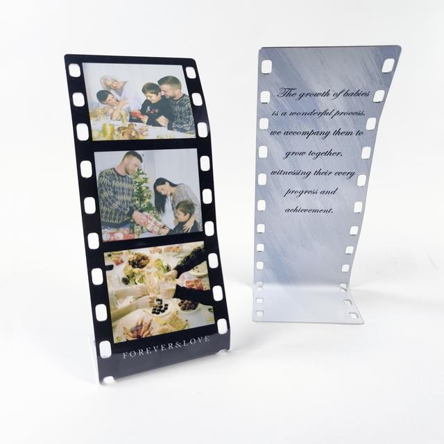 Customized Double Sided Printing Heat Sublimation Metallic Film Photo Frame Heat Transfer Film Strip Frame with Stand